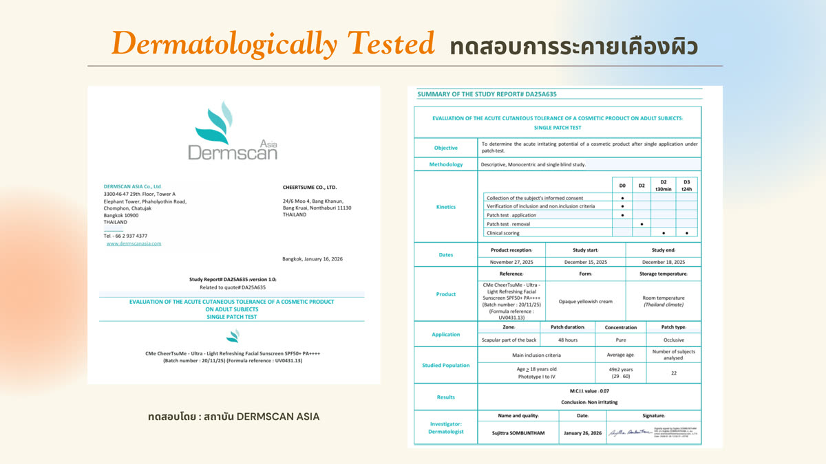 Dermatologically Tested — Dermscan Asia DA25A635