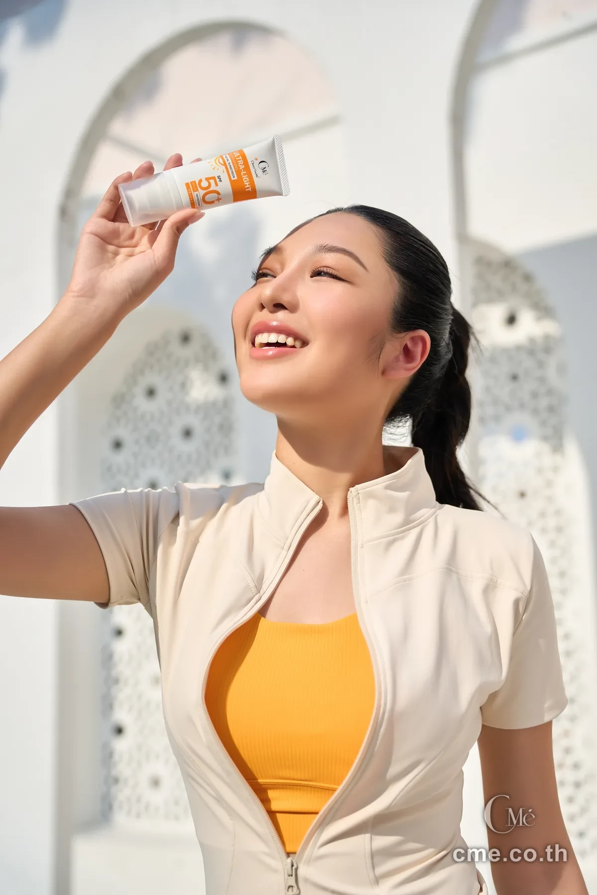 CMe Invisible Fluid Sunscreen — fresh lifestyle shot, ideal for hot, humid weather